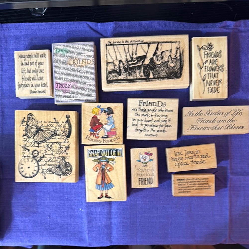 Assorted Wooden Stamps with Inspirational Quotes